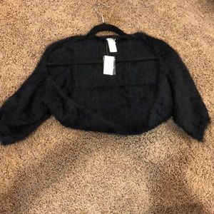 Black fuzzy, cozy sweater